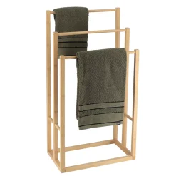 TENDANCE Contenitori Bagno-Porta asciugamani in bambù a 3 livelli (H82 cm) Harmonie