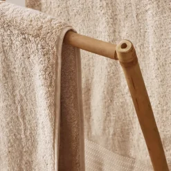 EMINZA Contenitori Bagno-Porta asciugamani pieghevole in canna di bambù 2 barre (H86 cm) Hanoï