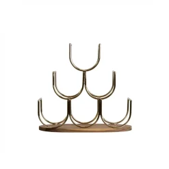 EMINZA Mobili Portabottiglie-Portabottiglie legno e metallo 6 scompartimenti (Alt 30 cm) Théo Or