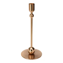 KOOPMAN Candele Natalizie-Portacandele natalizio in metallo (H23 cm) Art Deco Dorato
