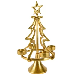 KAEMINGK Centrotavola Natalizi|Candele Natalizie-Portacandele 4 supporti (H37 cm) Albero stellato