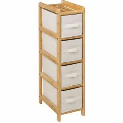 5 Five Simply Smart Contenitori Bagno|Mobili Bagno-Portaoggeti 4 livelli Tidy box Marrone
