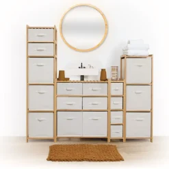 5 Five Simply Smart Contenitori Bagno|Mobili Bagno-Portaoggeti 4 livelli Tidy box Marrone