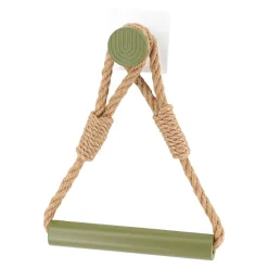 TENDANCE Accessori Water-Portarotolo carta igienica da parete adesivo in corda e bambù Boho-Chic oliva