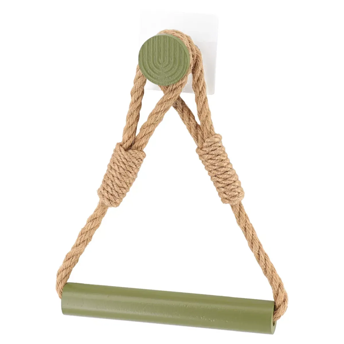 TENDANCE Accessori Water-Portarotolo carta igienica da parete adesivo in corda e bambù Boho-Chic oliva
