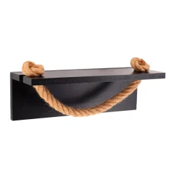 TENDANCE Contenitori Bagno-Porta salviette murale adesivo in acacia e corda (30 x 12 cm) Easy Chic