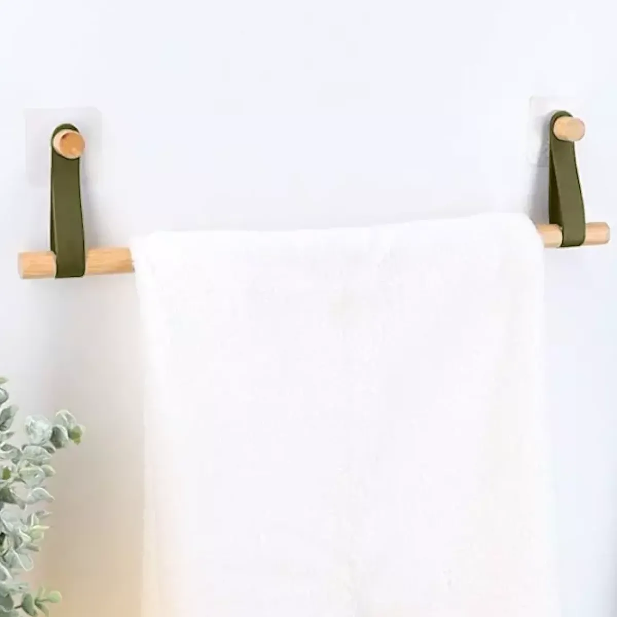 TENDANCE Contenitori Bagno|Mobili Bagno-Portasciugamani adesivo a 1 barra (50 cm) Easy Chic Cachi