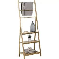 TENDANCE Contenitori Bagno|Mobili Bagno-Portasciugamano con ripiano portaoggetti bambù (H152 cm) Bali