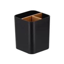TENDANCE Accessori Bagno-Portaspazzolino a 3 scomparti in bambù Naturo
