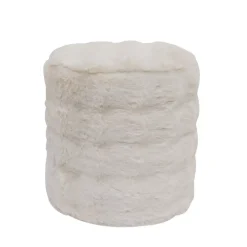 Pouf in pelliccia sintetica (H40 cm) Ovelo Beige