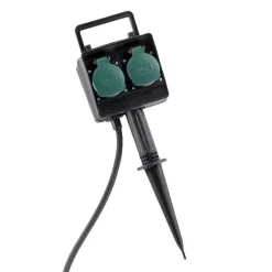 KAEMINGK Accessori Elettrici-Presa con picchetto da giardino 2 poli
