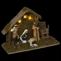 FEERIC LIGHTS Presepe-Presepe di Natale completo e luminoso (H30 cm) Santa Paloma