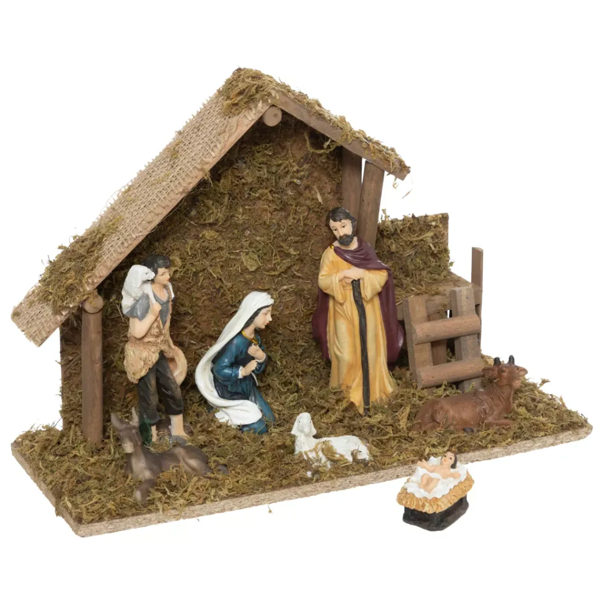 FEERIC LIGHTS Presepe-Presepe di Natale completo e luminoso (H30 cm) Santa Paloma