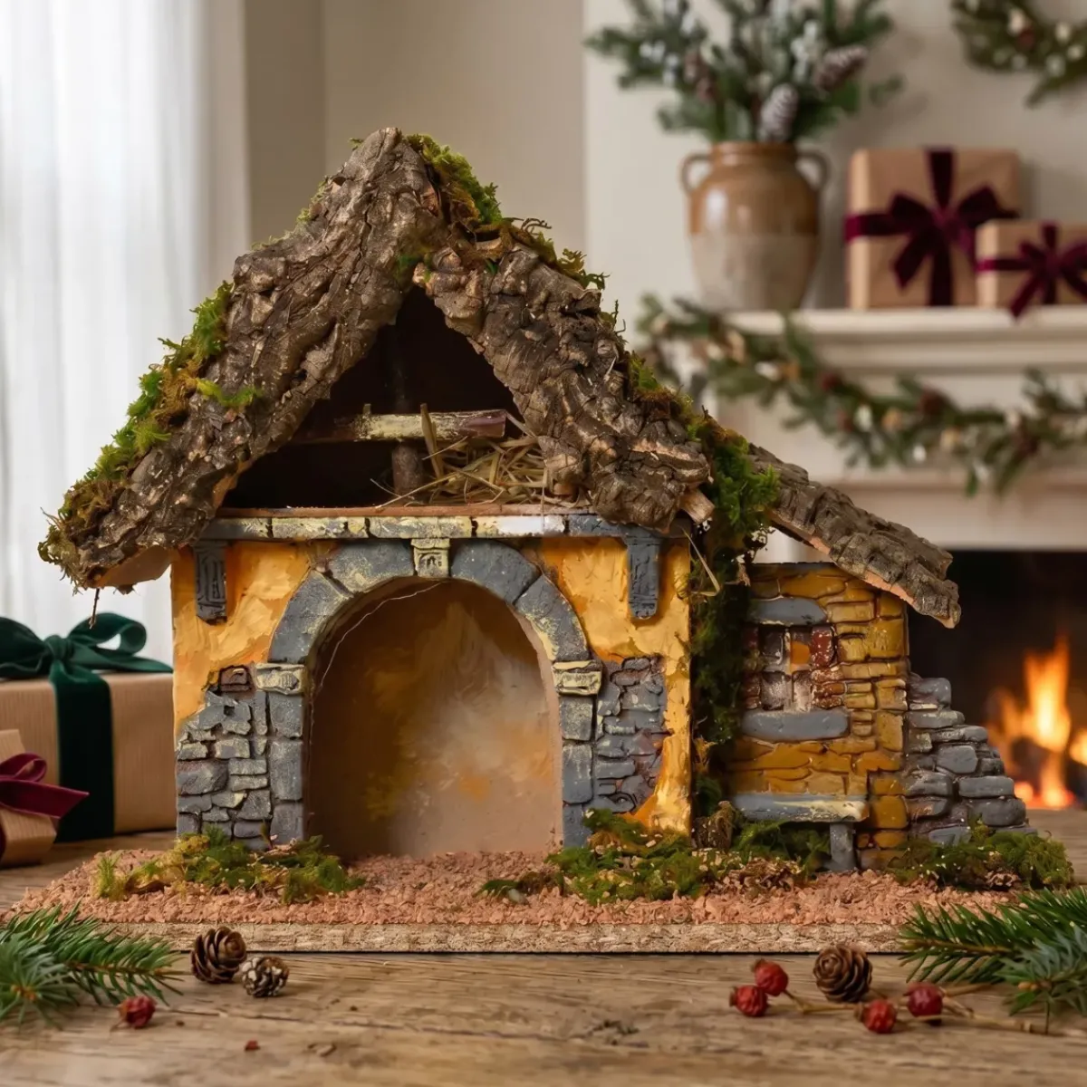 KAEMINGK Presepe-Presepe di Natale vuoto (Altezza 27 cm) Santa Lea