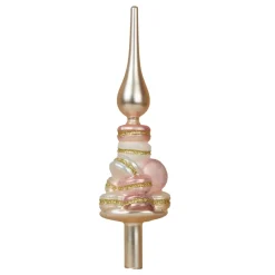 KAEMINGK Puntali Per Albero Di Natale-Punta dell'albero di Natale in vetro Macarons e perla glitterata