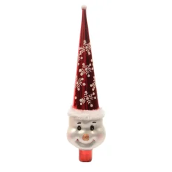 KAEMINGK Puntali Per Albero Di Natale-Puntale dell'albero di vetro Pupazzo di neve Felice