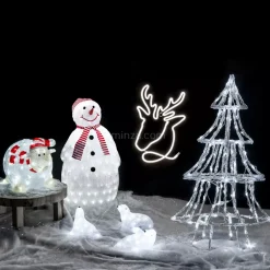 Feeric Lights & Christmas Oggetti Decorativi E Illuminati-Pupazzo di neve luminoso Cappello Nero 160 LED