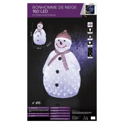 Feeric Lights & Christmas Oggetti Decorativi E Illuminati-Pupazzo di neve luminoso Cappello Nero 160 LED