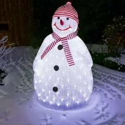 Feeric Lights & Christmas Oggetti Decorativi E Illuminati-Pupazzo di neve luminoso Cappello Nero 160 LED