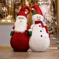 KOOPMAN Oggetti Decorativi E Illuminati|Personaggi E Oggetti Grande Dimensione-Pupazzo di neve pieghevole luminoso a pile (H140 cm)