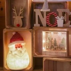 Feeric Lights & Christmas Oggetti Decorativi E Illuminati|Decorazioni E Oggetti Natalizi-Quadro luminoso in legno a pile (H16 cm) Renna