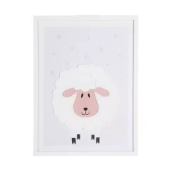 OSTARIA Oggetti Decorativi Bambini-Quadro murale bambini (60 x 40 cm) Pecora