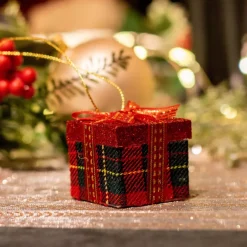 KAEMINGK Addobbi Natalizi-Regalo di Natale da appendere (4 cm) Clitterato
