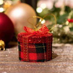 KAEMINGK Addobbi Natalizi-Regalo di Natale rotondo da appendere (4 cm) Glitterato