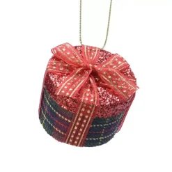 KAEMINGK Addobbi Natalizi-Regalo di Natale rotondo da appendere (4 cm) Glitterato