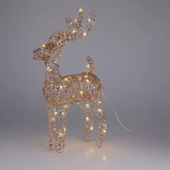 KOOPMAN Decorazioni E Oggetti Natalizi|Oggetti Decorativi E Illuminati-Renna di Natale luminosa a pile (H37 cm) Gulliver e bianco caldo
