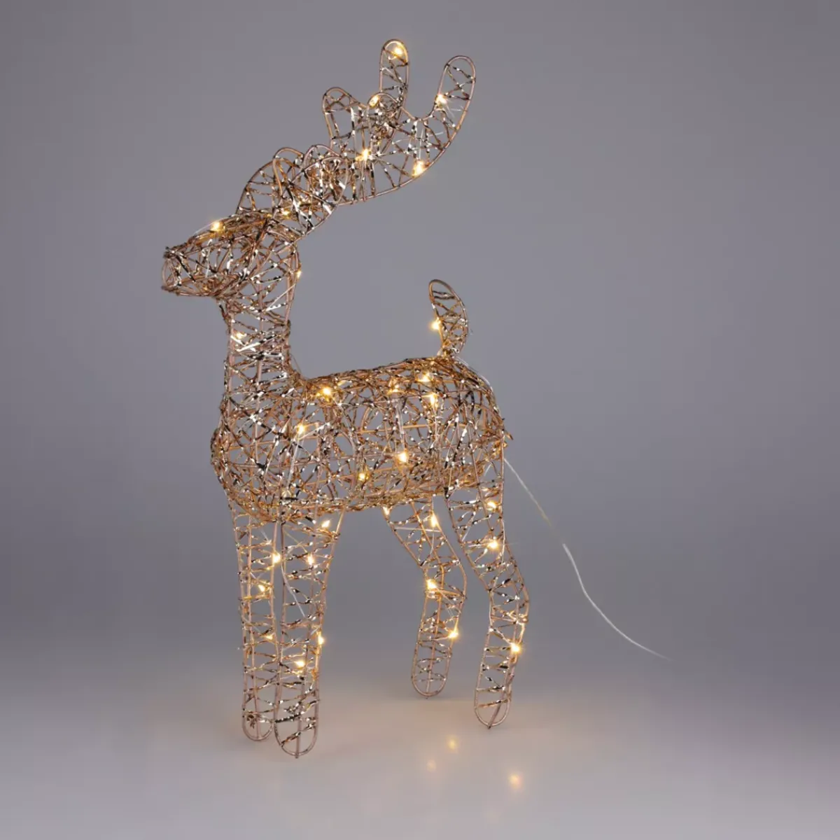 KOOPMAN Decorazioni E Oggetti Natalizi|Oggetti Decorativi E Illuminati-Renna di Natale luminosa a pile (H37 cm) Gulliver e bianco caldo