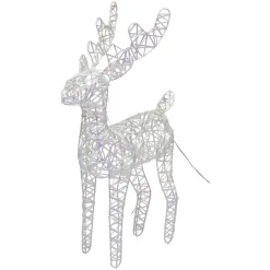 KOOPMAN Oggetti Decorativi E Illuminati|Babbo Natale Animali E Personaggi-Renna di Natale luminosa con pile (H37 cm) Gulliver Iridescente e bianco caldo
