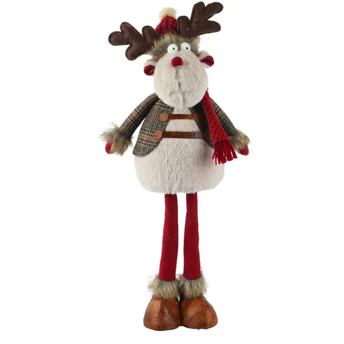 KAEMINGK Babbo Natale Animali E Personaggi-Renna in piedi (H70 cm) Duncan con sciarpa Rossa