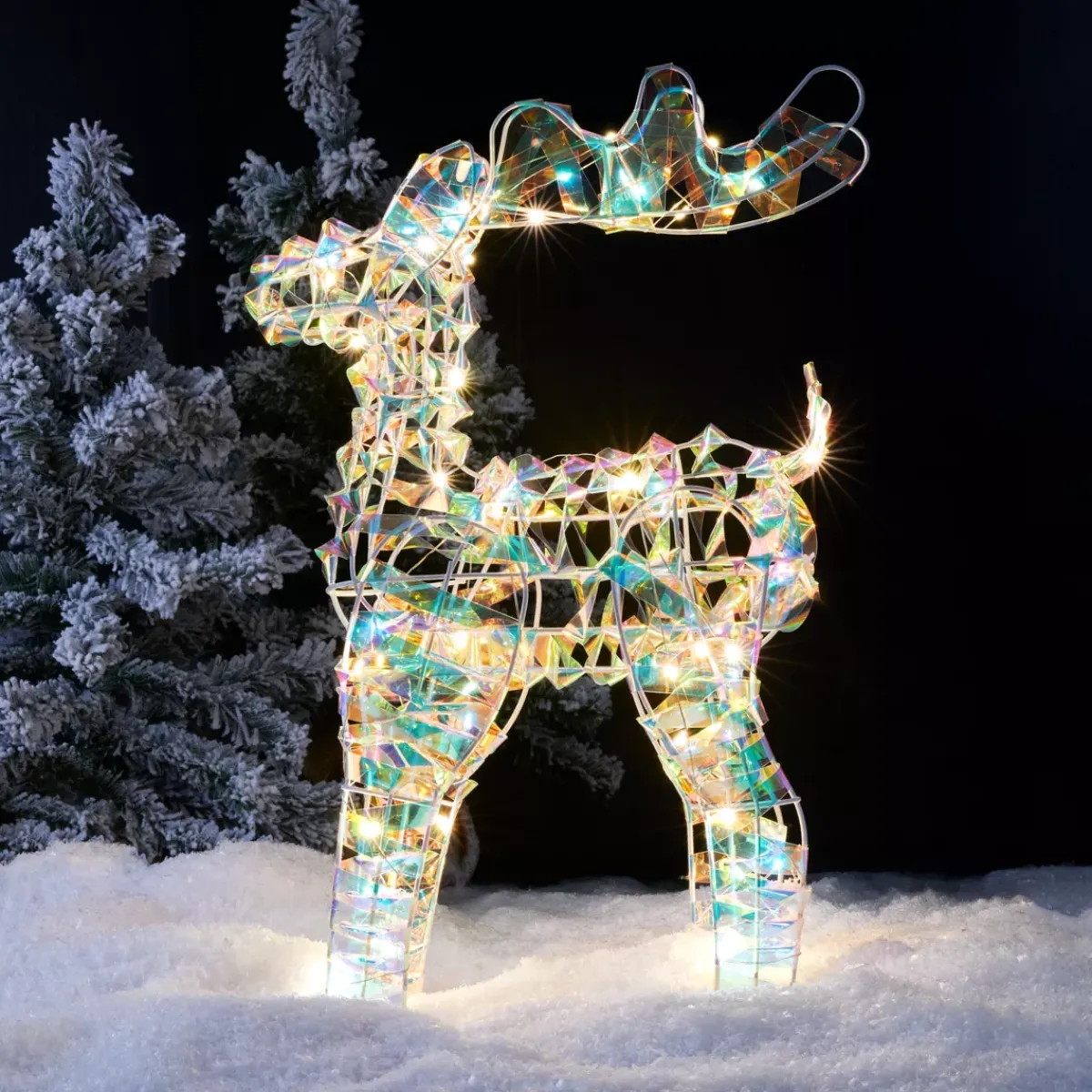 KAEMINGK Oggetti Decorativi E Illuminati|Babbo Natale Animali E Personaggi-Renna luminosa 50 LED (H50 cm) Bianco freddo ghiaccio