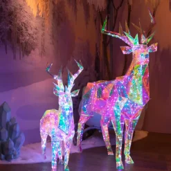 EMINZA Oggetti Decorativi E Illuminati|Personaggi E Oggetti Grande Dimensione-Renna luminosa 90 Micro LED (H90 cm) Bianco ghiaccio freddo