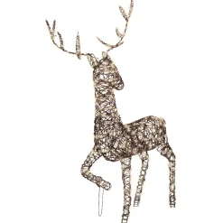 EMINZA Oggetti Decorativi E Illuminati|Personaggi E Oggetti Grande Dimensione-Renna luminosa 360 Micro LED (H124 cm) Resina intrecciata Bianco caldo