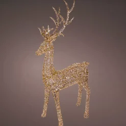 EMINZA Oggetti Decorativi E Illuminati|Personaggi E Oggetti Grande Dimensione-Renna luminoso Gigante 5200 Micro LED (H270cm) Fuzzle effetto flash Bianco caldo
