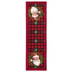 STOF Tovaglia E Runner Da Tavolo Per Le Feste-Runner da tavola in cotone (150 x 45 cm) Babbo Natale Harold