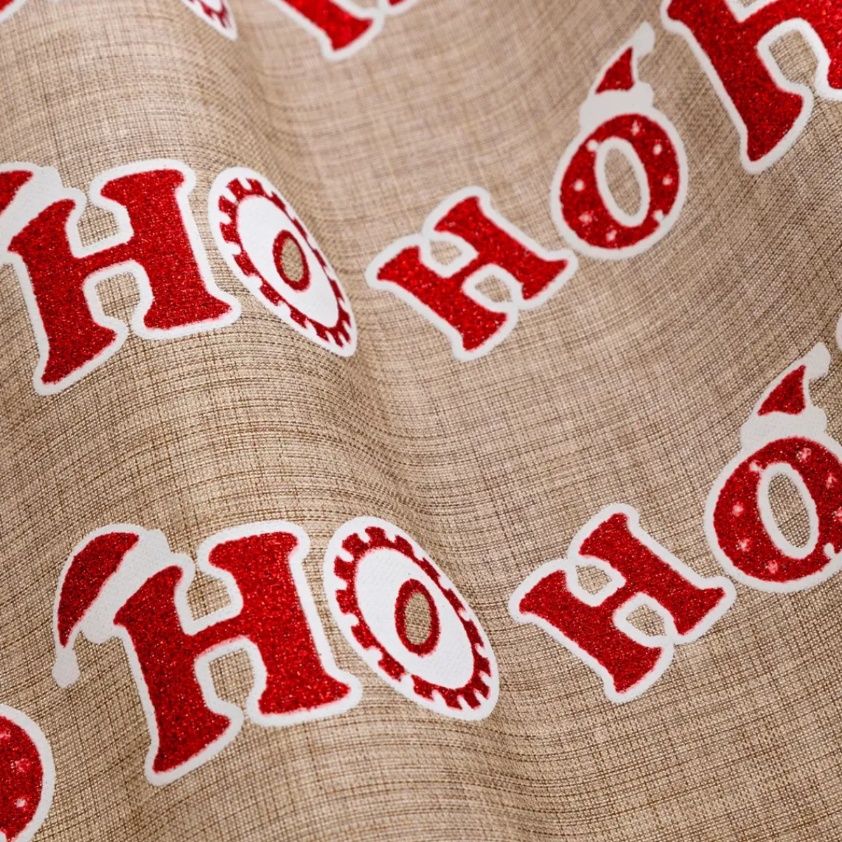 JJA Tovaglia E Runner Da Tavolo Per Le Feste-Runner da tavola in juta (300 x 28 cm) Hohoho e rosso