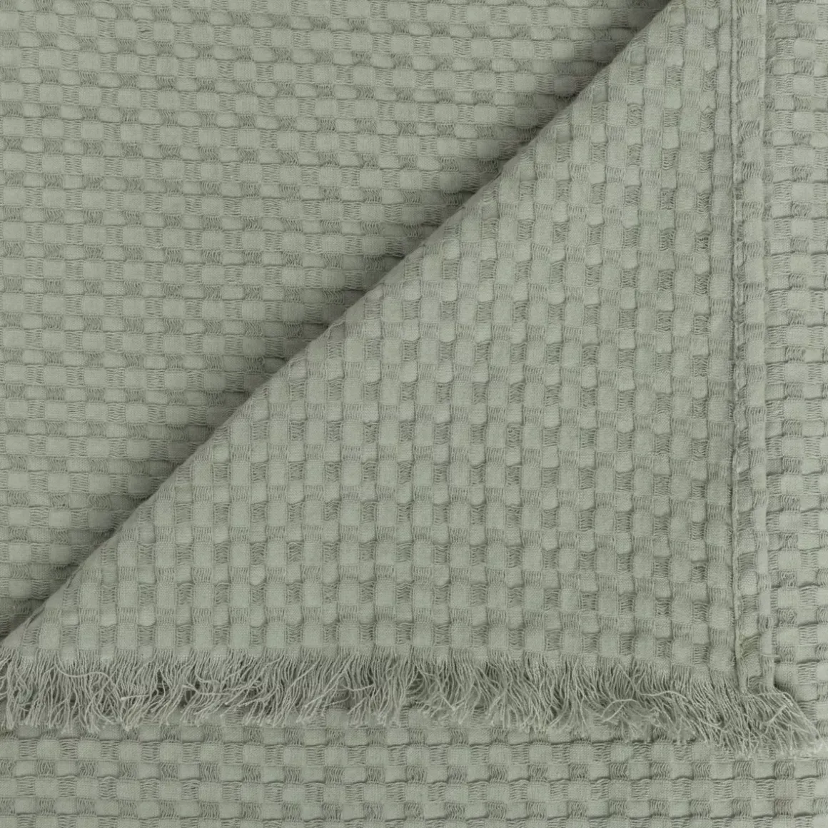 Runner letto cotone (130 x 180 cm) Widdy Verde pallido