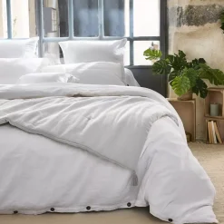 Runner letto garza di cotone (150 x 150 cm) Gaïa Grigio nuvola