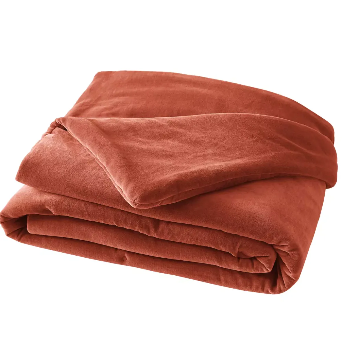Runner letto in velluto di cotone (90 x 200 cm) Victor Terracotta