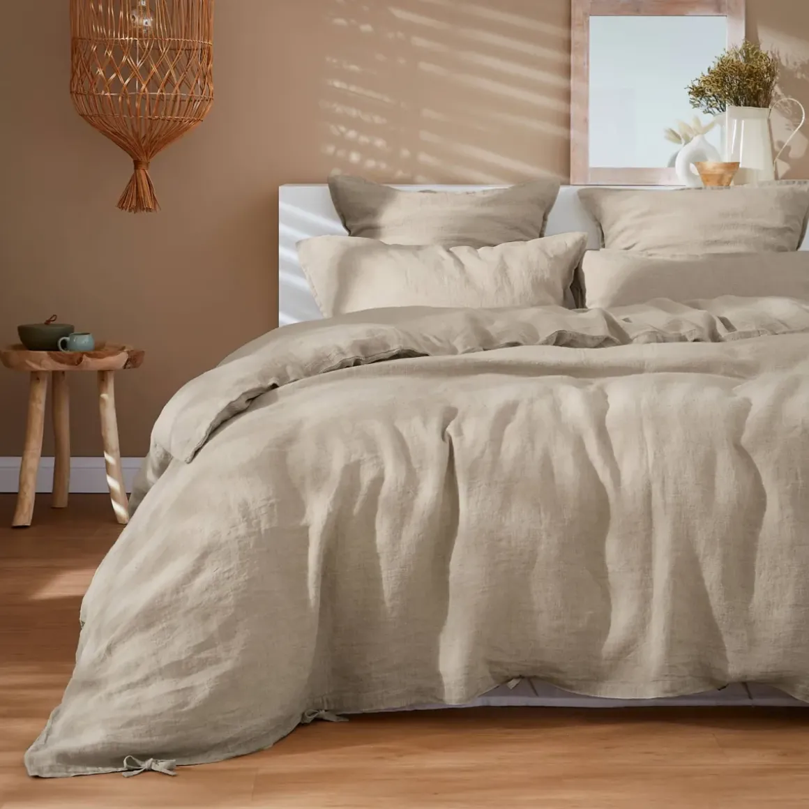 Runner letto lino lavato (90 x 200 cm) Louise Beige