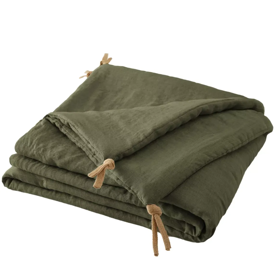 Runner letto lino lavato (90 x 200 cm) Louise Verde rosmarino