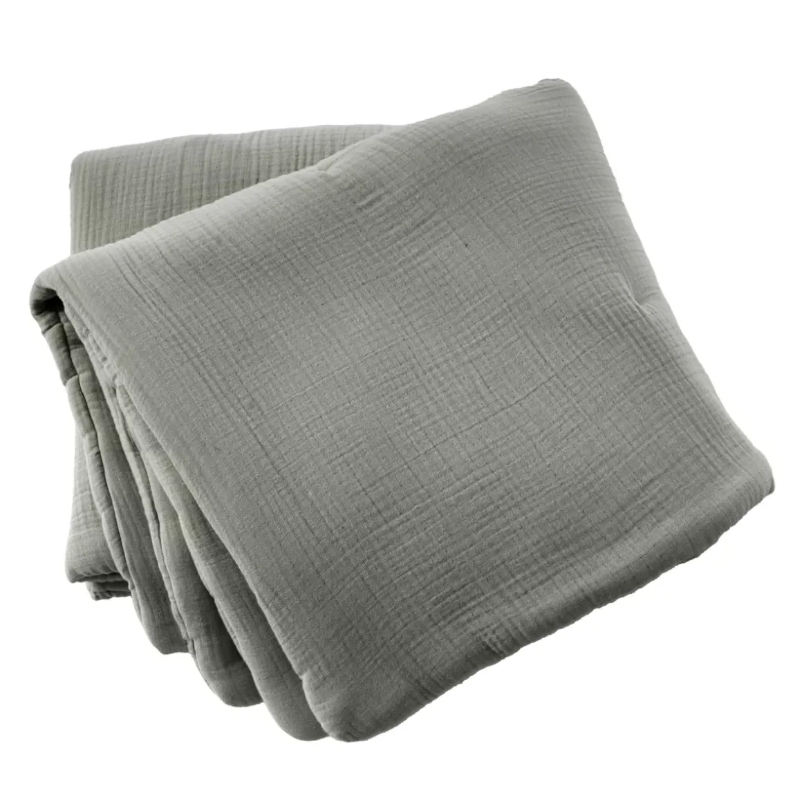 Runner letto quadrupla garza di cotone (90 x 220 cm) Victoria x Gaïa Verde rosmarino