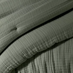 Runner letto quadrupla garza di cotone (90 x 220 cm) Victoria x Gaïa Verde rosmarino