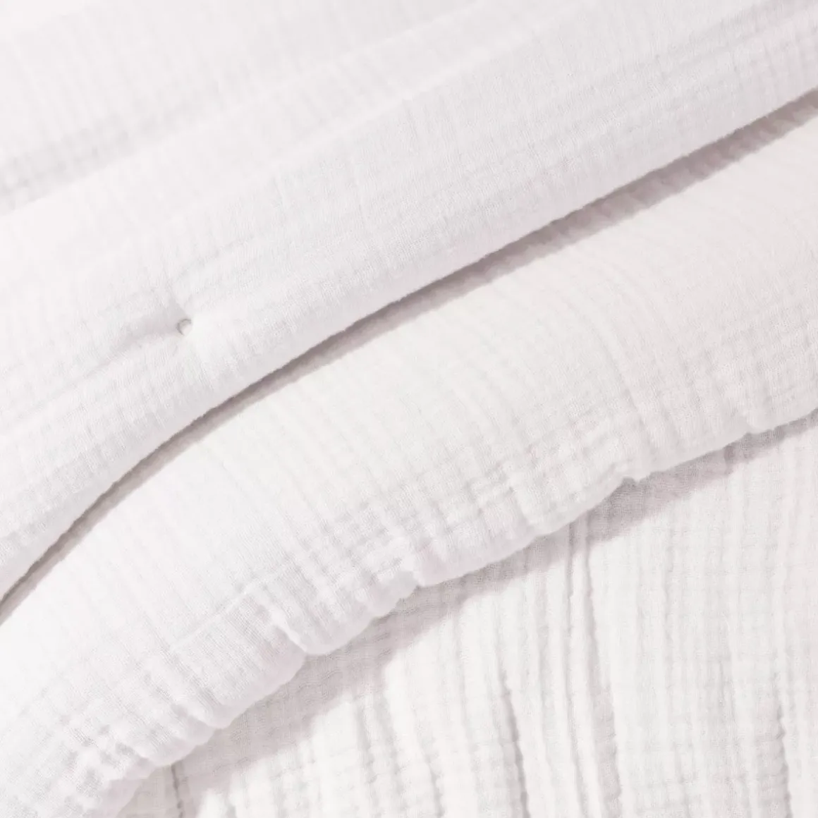 Runner letto quadrupla garza di cotone (90 x 220 cm) Victoria x Gaïa Bianco chantilly