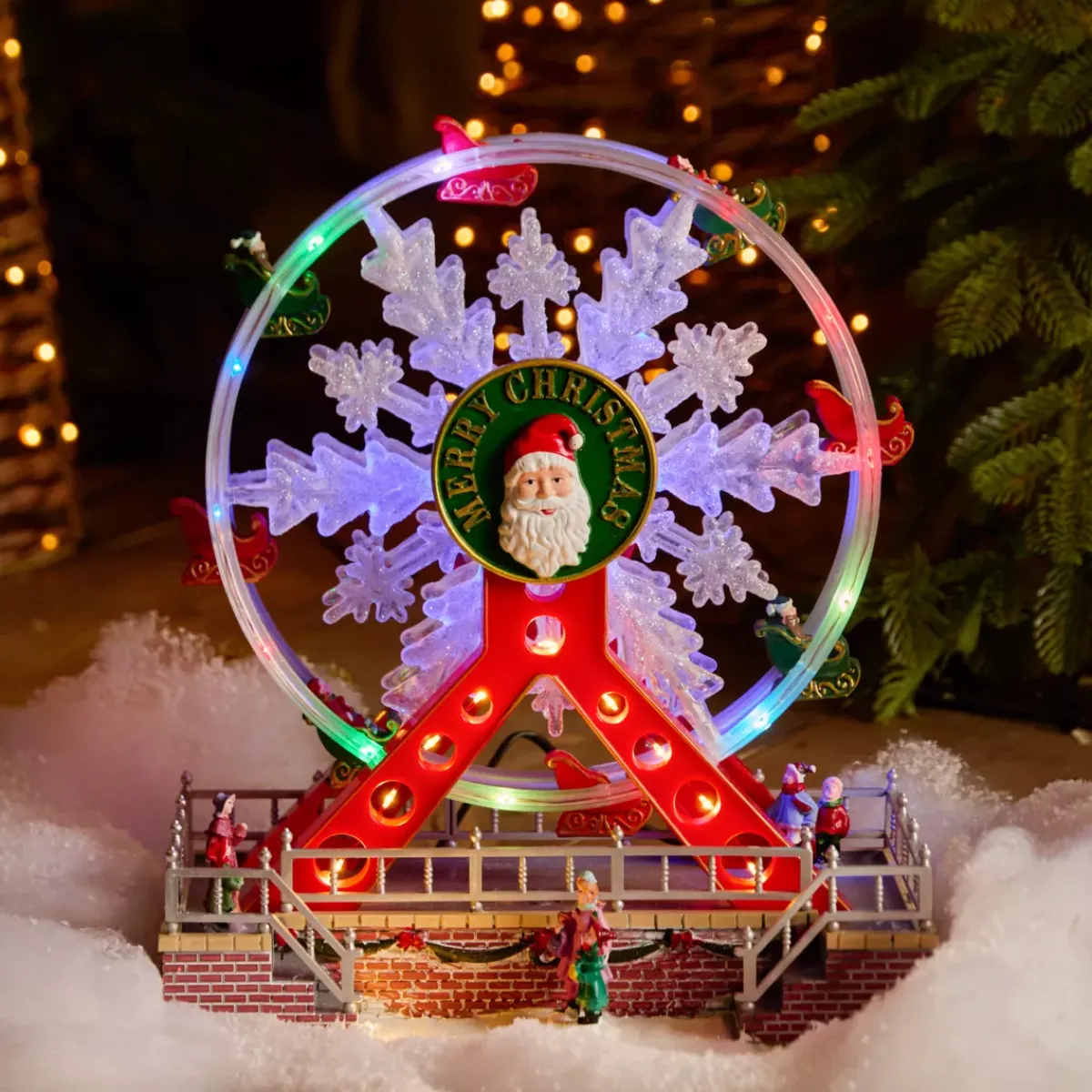 KAEMINGK Villaggio Di Natale Luminoso-Ruota panoramica luminosa e musicale Merry Christmas