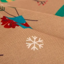 JJA Calza E Berretto E Vestito Di Natale-Sacchetto regalo in juta (H70 cm) Folletto e Babbo Natale Beige