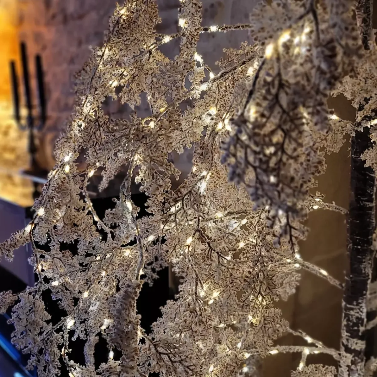 EMINZA Alberi Luminosi|Personaggi E Oggetti Grande Dimensione-Salice piangente luminoso fiore Alt. 200 cm Bianco